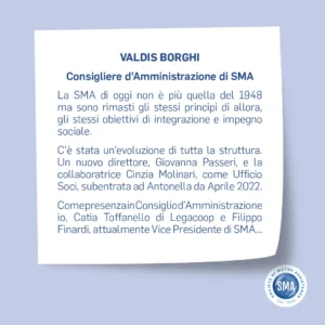 La voce degli stakeholder: Valdis Borghi. SMA Società di Mutua Assistenza